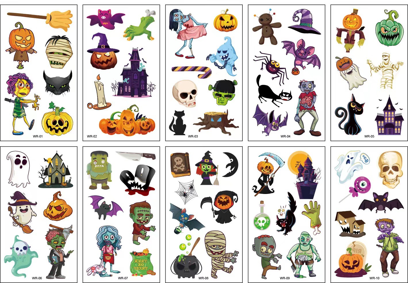 10 Sheets Halloween Pumpkins Z - đánh giá và giá Kids Zombie Toys